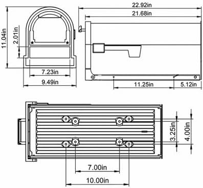 Gibraltar Mailboxes AR15T0AM Mailbox Gibraltar ES Arlington Classic Galvanized Steel Post Mount Bronze Powder Coated