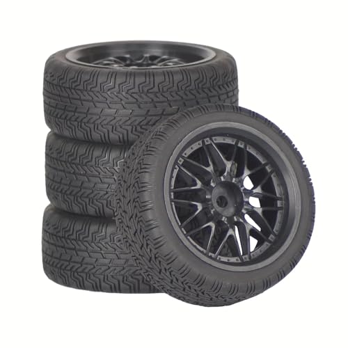RC�^�C���J�[ For Tamiya XV01 XV02 TA06 For TT01 For TT02 For HPI For Kyosho PTG2 1/10 RC �����[�p ���[�V���O�p �z�C�[�� �^�C�� 12mm �Z�p �I�����[�h �S���^�C��(Bla