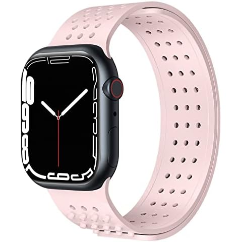 Soft Silicone Strap Compatible for Apple Watch Band 41mm 40mm 38mm, Sport Strap for iWatch Ultra Series 8 7 6 5 4 3 2 1 SE, Breathable Replacement Wristband for Woman Man,pink Cover