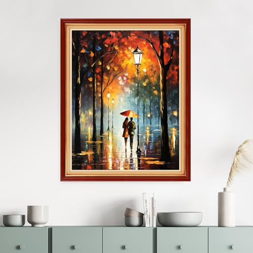 Image of Dimensean Stamped Cross Stitch Kits Full Range of Embroidery Patterns Starter Kits for Beginners Adult or Kids DIY Cross Stitches Needlepoint Kits 11CT-Lovers Walk 16x20 inch