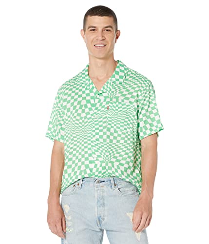 Levi's® Cubano Shirt Trippy Checks Star White Md #TOP15