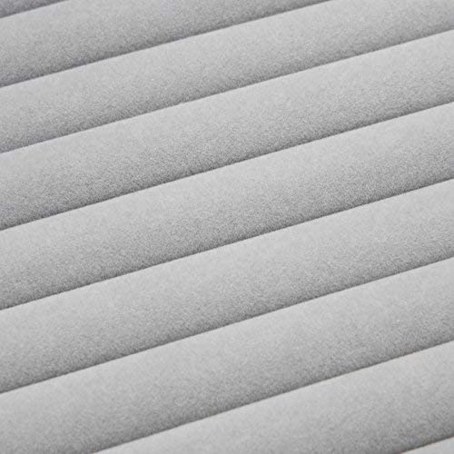 Image of Velvet Jewelry Drawer Organizer Tray Stackable Jewelry Tray for Drawer and Storage Display Rings and All Other Jewellery Needs (Ring Box Grey, Grey)