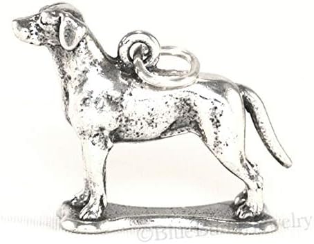Labrador Retriever Charm Dog Lab Charm Pendant Solid 925 Sterling Silver 3D - Jewelry Making DIY Crafting Charm Beads for Bracelets