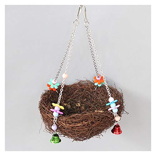 Nido de Hierba y ratán para Jaula de pájaros, Nido de Paja Hecho a Mano, Nido de pájaro pequeño, Nido de Hierba, decoración de jaulas de pájaros de Nido de peonía y Loro