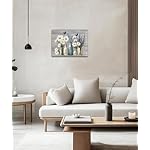 fengyuyi Rustic Flower Canvas Wall Art Bathroom Picture Wall Decor White Daisy Blue Lavender Butterfly Painting Prints for Living Room Bedroom Bathroom Decor 12x16inch - Image 2
