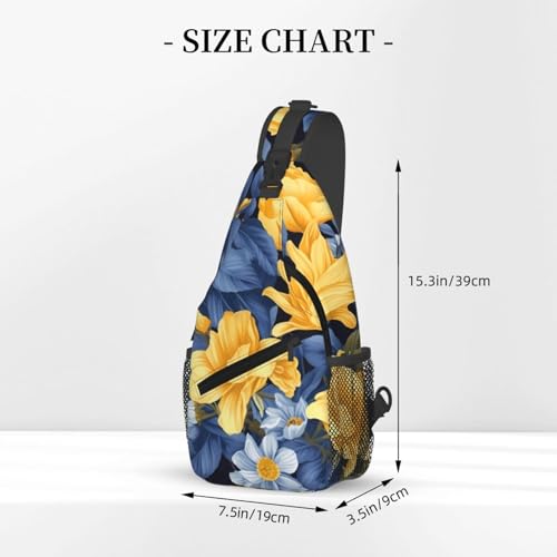 Bolso Cruzado Floral Negro para Hombre y Mujer miniatura 3