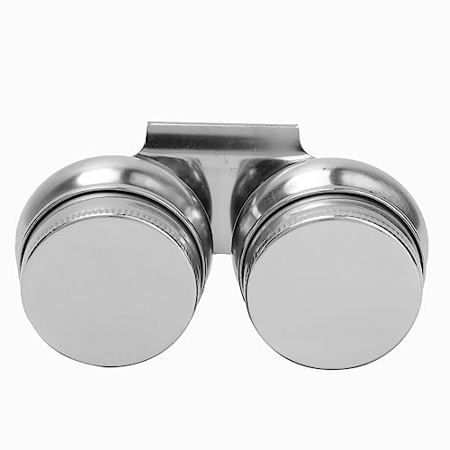 Oil Painting Cup Stainless Steel Double Dipper Cup Stainless Steel Palette Cup Double Dipper Cup Painting Cup for Painter Drawing, Silver(F-332)