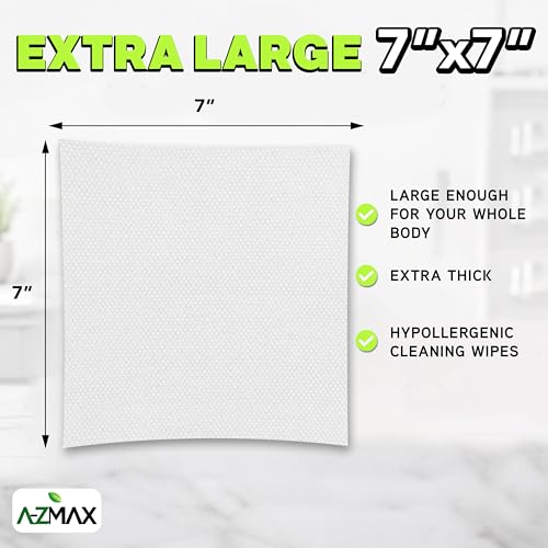 Image of A-Z MAX Deodorant Wipes Sweat & Odor Control for Men & Women, Individually Wrapped Bulk Whole Body Wipes for Travel Gym Wipe, 50 Count, 3 Pack