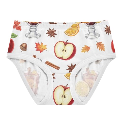 Watercolor Wine Glasses Apples Girls Underwear Toddler 2t Cotton Little Girl Panties Fancy Kids Briefs Undies