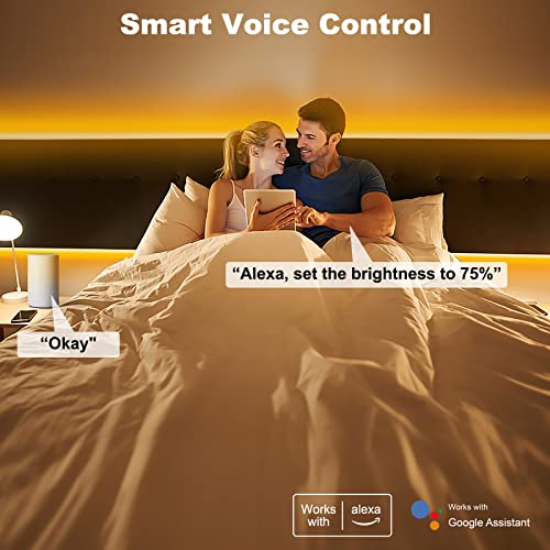 Tatazone 2000K Yellow Smart Cob Led Strip Light With App And Remote Control, 16.4Ft Wifi Amber Bright Led Light Strip Work With Alexa And Google, Dimmable Indoor Led Lights For Club, Home, Hotel #TOP1
