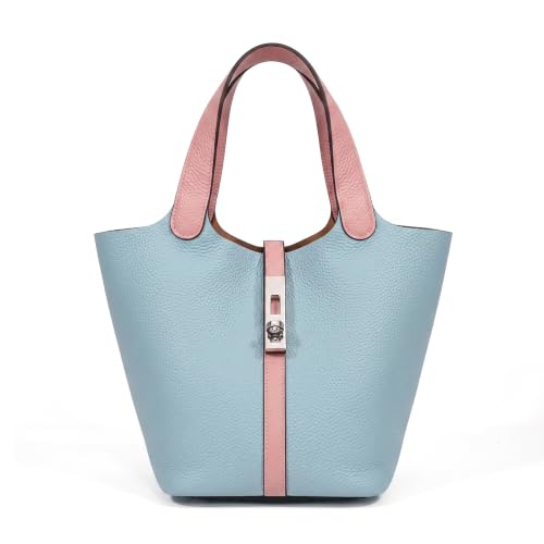 Kadynow Bolsa Tote Feminina de Couro Vegano, Bolsa Balde, Bolsa de Mão com Alça Superior, Bolsa Tiracolo com Bolsa Pequena Removível, 9.84' x 7.87' x 6.29'