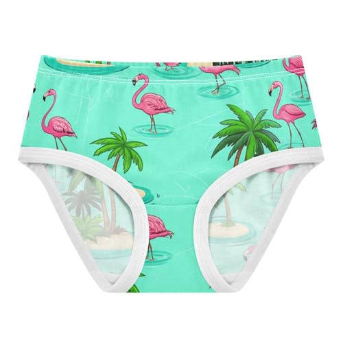 Girls Underwear Toddler 2t Cotton Little Girl Panties Funny Underpants Briefs Tropical Pink Flamingos Turquoise Water