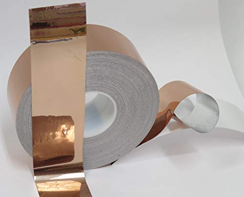 Colored Chrome Tape Plastic Vinyl, Self-Adhesive (1.5 inch x 50 ft, Copper)