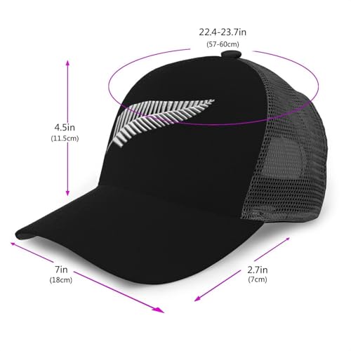 New Zealand Maori Fern Mesh Baseball Cap - Classic Adjustable Peaked Cap, Trucker Hat for Men and Women3