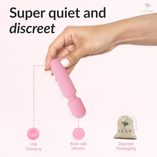 Image of Azah Mini Personal Massager For Women | 10 Vibration Modes, USB Rechargeable, Waterproof, Travel Friendly, 3 Months Warranty | Handheld Electric Body Massager | Full Body Massager For Pain Relief | Pink