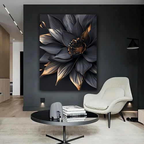 Tableau decoration murale salon grand format 80x120cm affiche fleurs moderne - 2