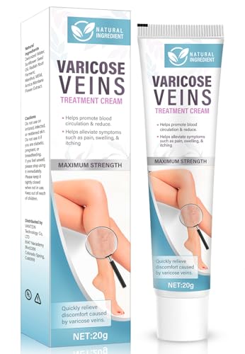 Crema per Vene Varicose e Capillari Gambe, Riduce Gonfiore, Trattamento Intensivo Gambe Leggere, Migliora la Circolazione Sanguigna 20G