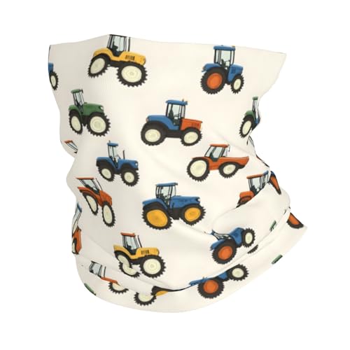 Novastar Polainas de cuello para hombres y mujeres, pañuelo colorido con estampado de tractor, pasamontañas, máscara de media cara, bufanda para el cuello