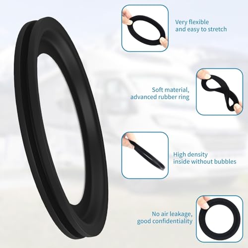 Image of 2 Pack RV Toilet Seal，3.9 Inch Flush Ball Seal Gasket Replacement 385311658 for Dometic 300 /310 /320，High-Grade Rubber Toilet Seal Parts Solve Leakage Problem
