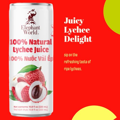 Image of ELEPHANT WORLD 100% Natural Juices | Assorted Superfruits | Soursop-Mango-Guava-Lychee | NO Sugar added | NOT From Concentrate | NON GMO | 12 Pack, 320 ML