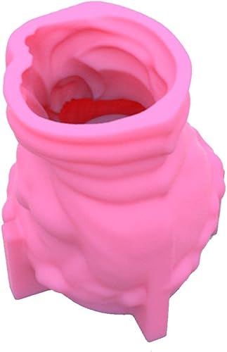Miniatura 3 de Molde de silicona para maceta, lindo molde de jarrón de cabeza de niña, molde de maceta hecho a mano, soporte para brochas de resina, hormigón,