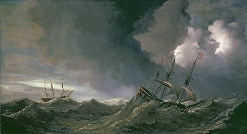 Toile murale Tempête en mer Willem Van De Velde impression artistique haut de gamme 60x90