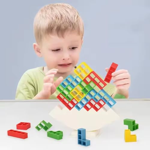 Image of Lefan Tetra Tower Game 16 Pcs Stack Tower, Swing Stack High Child Balance Building Block 2 Players+ Interactive STEM Toy for Family, Travel, Parties for Adults & Kids (Tetra Tower 16 pcs)