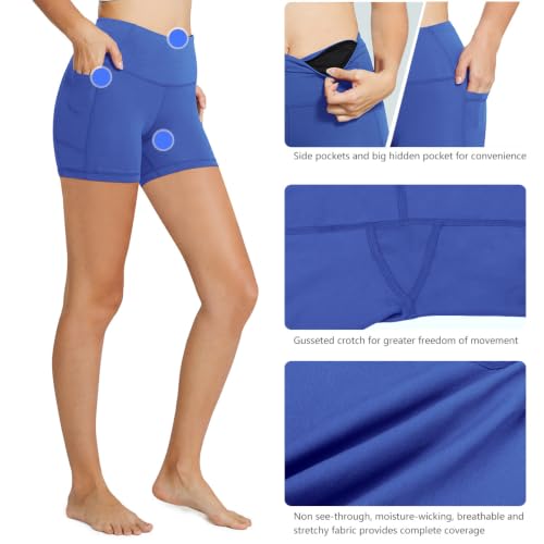 Image of baleaf Women's High Waist Biker Shorts with 3 Pockets