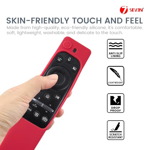 Image of 7SEVEN Compatible with Samsung Tv Remote Cover Suitable Model BN59-01XXXX Series Case to Protect Remote Control from Physical Damage, Ensure Smart Remote with 3 Hotkeys at Last Row Only Fit (RED)