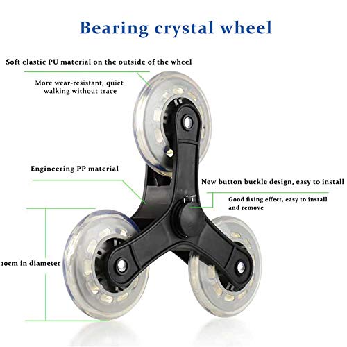 ZDYLM-Y Einkaufsroller klappbar Haltbarer Lebensmittelgeschäft-Gebrauchswagen mit Kristallrad Tri-Wheels, die Multi… – Bild 5