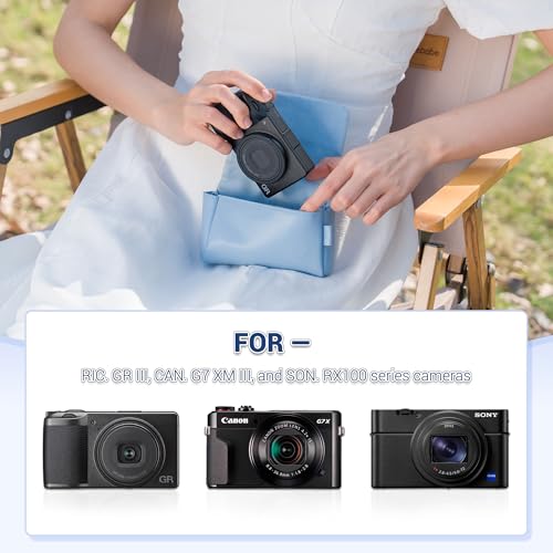 Funda JJC de cuero para cámaras compactas azul miniatura 3