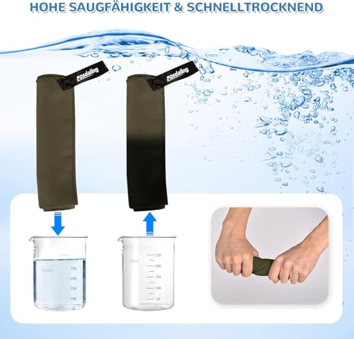 Mikrofaser Handtuch 3er Set - Groß 200*100cm & 2 Klein 80×40cm, Schnelltrocknend Microfaser Sporthandtuch, für Reisehandtuch, Badetuch, Fitness & Sport Handtücher und Strandtuch (Armeegrün)