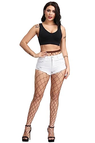 Image of CozyWow Fishnet Tights for Women, High Waist Footed Fishnet Stockings Soft and Stretchy, Womens Patterned Tights 10+ Colors