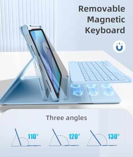 Image of Akkerds for iPad A16 Case with Keyboard - 7 Colors Backlit Keyboard for iPad 10th Generation /iPad Air 11 Inch - Wireless Folio Cover for iPad Air 10.9 Inch /iPad Pro 11 Inch 2022 /2021 /2020 -SkyBlue