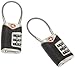 Lewis N. Clark TSA-Approved Combination Luggage Lock With Steel Cable (2-Pack), Black,One Size