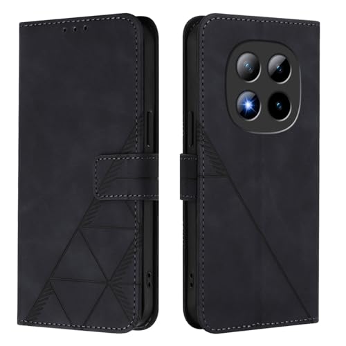 MRRSIWEI Wallet Case for Xiaomi Redmi Note 15 Pro 5G (Not 4G) with Card Holder, Faux PU Leather Shockproof Magnetic Flip Case with Kickstand Purse Cover for Xiaomi Redmi Note 15 Pro 5G.Holder Black