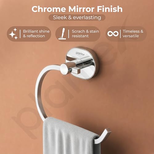 Image of Plantex J4 Stainless Steel Towel Hanger for Wash Basin /Hand Towel Hanger /Napkin Holder for Wash Basin /Bathroom Accessories (Chrome Finish) Onix