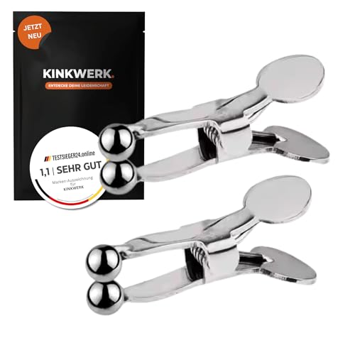 KINKWERK Nippelklemmen (Kugeln) | Brustklammern aus Edelstahl | Bruststimulatoren für Männer, Frauen & Paare | BDSM-Sexspielzeug mit Kugel für sinnliche Stimulation