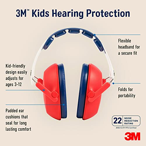 3M Proteção auditiva infantil, vermelha