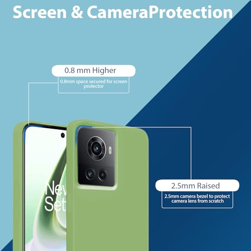 Image of LIRAMARK Liquid Silicone Soft Back Cover Case for OnePlus 10R 5G / 1+10R 5G (Mint Green)