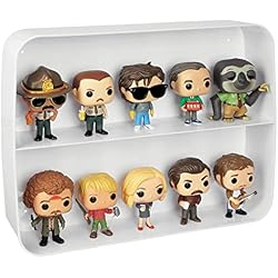 mDesign Estantería de pared – Elegante caja expositora con 2 estantes para lograr más espacio en el baño o el cuarto – Práctica repisa colgante de plástico para figuras, tazas y más – blanco