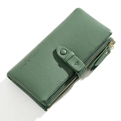 Long Wallets for Women Soft PU Leather Trifold Card Holder Purses Ladies Coin Standard Female Purses(C)