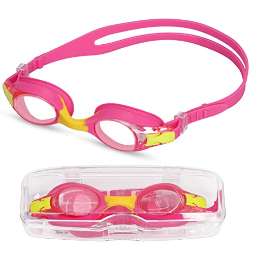 COLORLIFE Schwimmbrille Kinder, Profi Schwimmbrillen für Jugendliche Kinder Kind Jungen Mädchen Junior 3-14 Jahre - Antibeschlag UV Schutz Cover