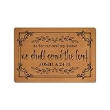 VUZUCOSH Funny Welcome Mats Door Runner Mat, Funny Doormat, Indoor Doormats Kitchen Mats Bathroom Mat Non Slip Rubber Door Mat 23.6' X 15.7' (As for Me and My House We Shall Serve The Lord)