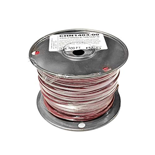 Paladin 14 AWG Gauge Copper Stranded Wire 500' FT Roll THHN/THWN 600 Volt - Made in USA - UL Listed (Red)