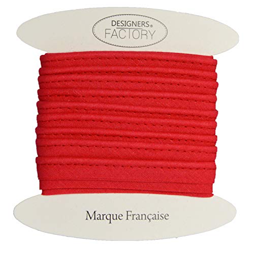 designers-factory Cotton flanged insert piping cord - available in several colours - Flanged piping cord for cushions (Red, By 5 meters) - Image 2