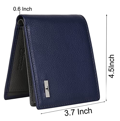 Image of URBAN FOREST Kenny Blue /Grey Leather Wallet, Black Pen & Keychain Combo Gift Set for Men