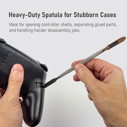 Image of HowFixit 4-in-1 Heavy-Duty Metal Spudger Set, Electronics Opening Kit with Anti-Static ESD Metal Spudger, Ultra-Thin Pry Tool & Dual-Sided Spatula for Laptop, Tablet, Phone, Game Console, iMac Repair