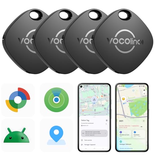 VOCOlinc Smart Tag Lot de 4 Double Système, Air-tag...