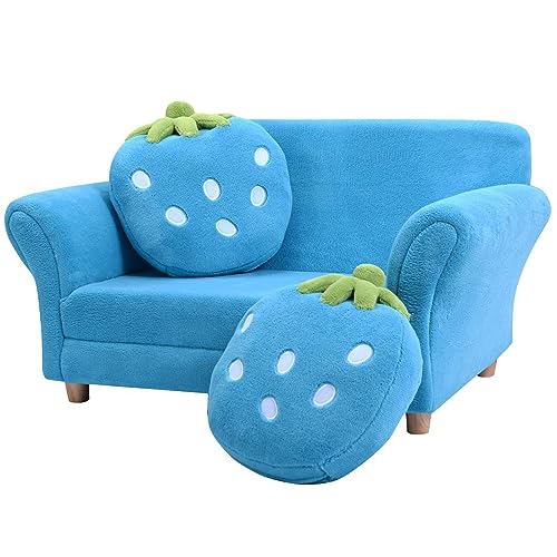 DREAMADE Kindersofa Süß, Kindersessel Kindercouch mit 2 Kissen,...